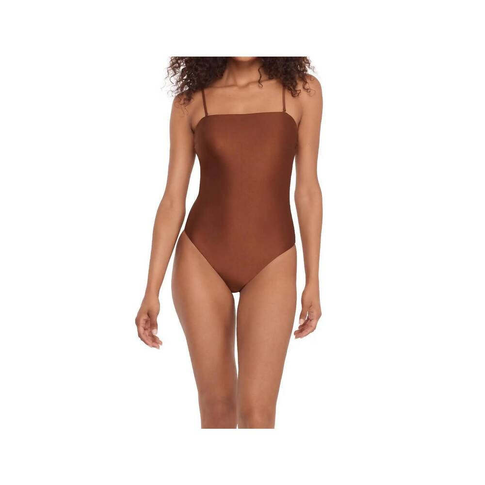 NEW STEVE MADDEN bandeau one piece in oak brown